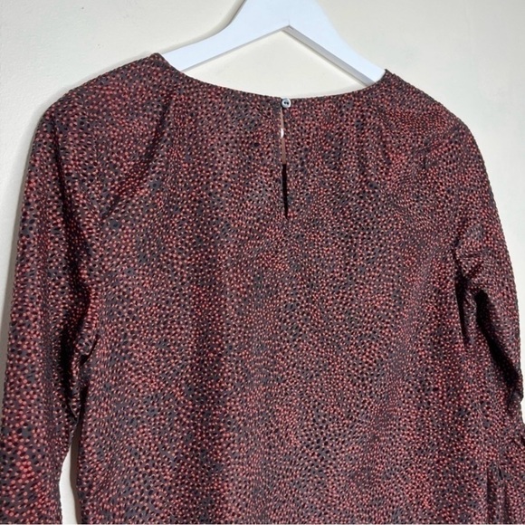 Lucky Brand Women’s Polka Dot Bell Sleeve Ruffled Top Red Black Size XS - Picture 4 of 10
